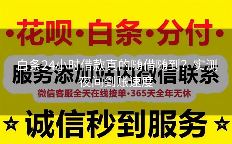 白条24小时借款真的随借随到？实测夜间到账速度