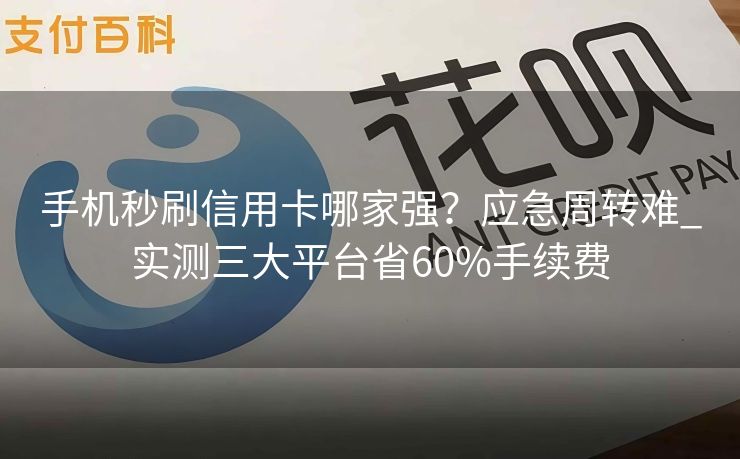 手机秒刷信用卡哪家强？应急周转难_实测三大平台省60%手续费