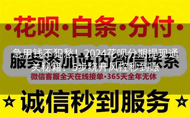 急用钱不犯愁！2024花呗分期提现通关秘籍：5步绕开风控秒到账