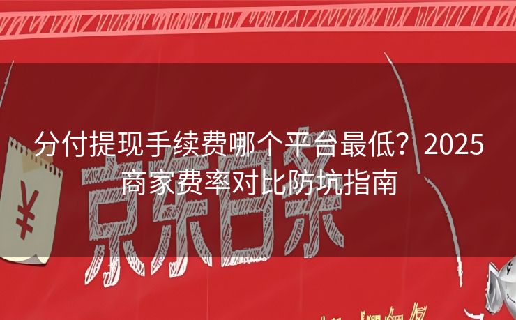 分付提现手续费哪个平台最低？2025商家费率对比防坑指南