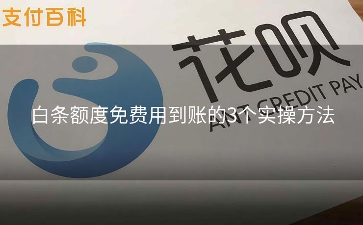 白条额度免费用到账的3个实操方法